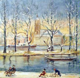 Maininsel im Schnee